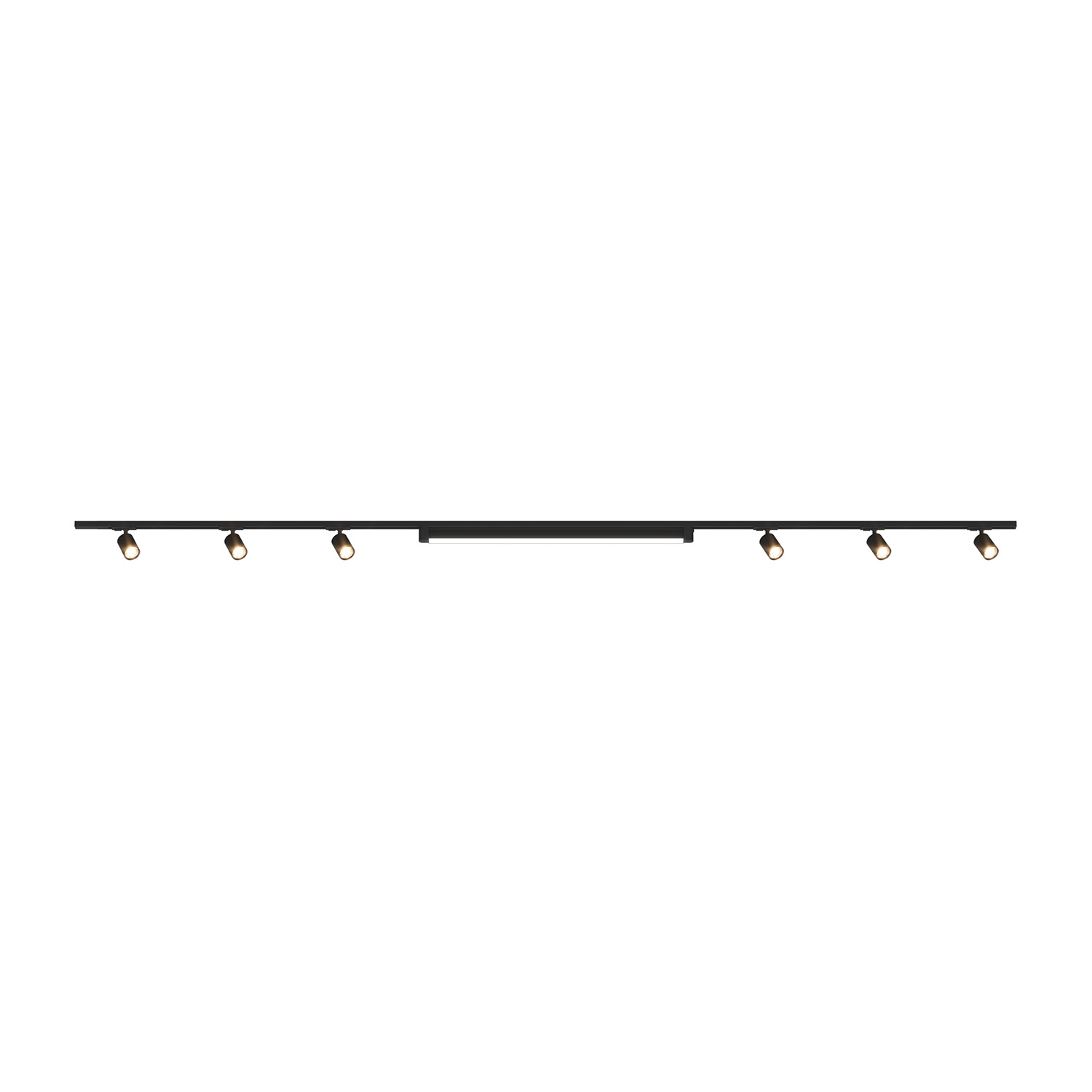foto del prodotto kit binario moderno mono mix metallo nero 8 luci led gu10 40w calda