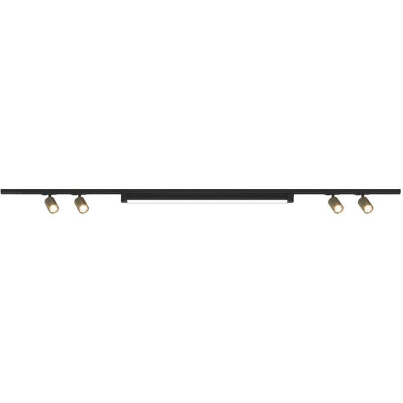 foto del prodotto kit binario moderno mono mix metallo oro 5 luci led gu10 40w naturale