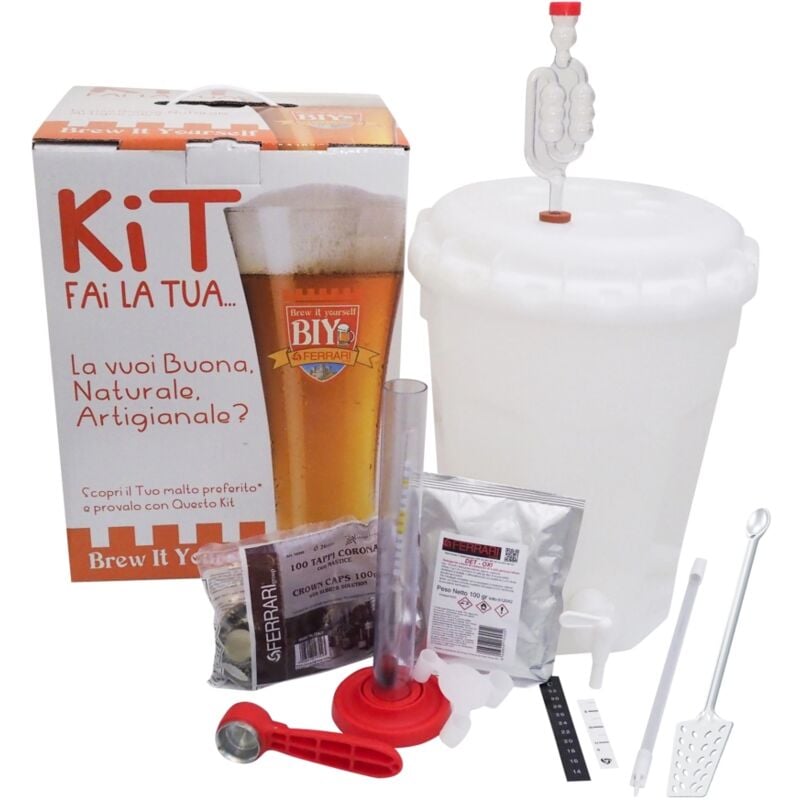 foto del prodotto kit birra artigianale mini biy base con fermentatore da 13,5 litri ferrari group