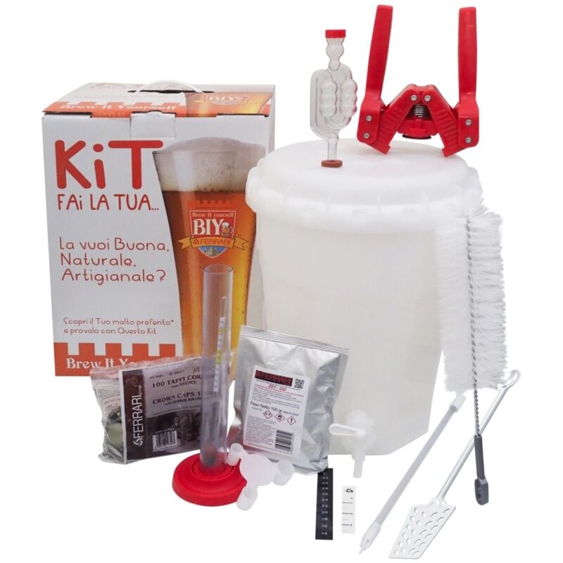 foto del prodotto kit birra artigianale mini biy lux con fermentatore da 13,5 litri - ferrari group