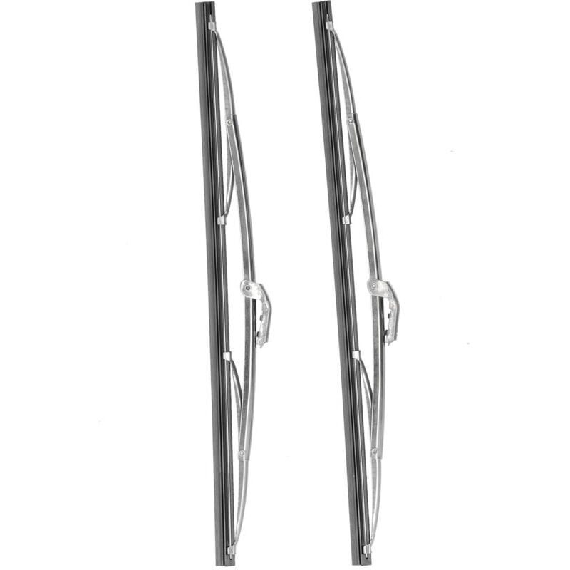 foto del prodotto kit braccio tergicristallo anteriore kit parabrezza 12 pollici 30,48 cm lame tergicristallo anteriori in acciaio inossidabile argento lucido