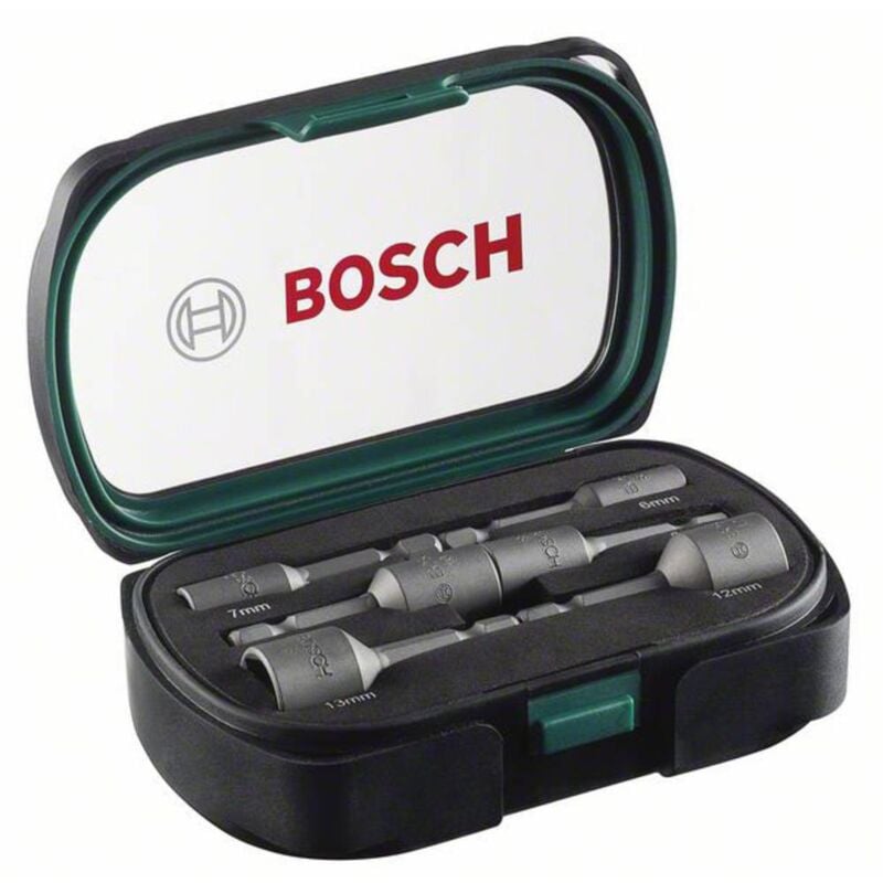 foto del prodotto kit bussole per viti a testa esagonale 6 mm, 7 mm, 8 mm, 10 mm, 12 mm, 13 mm impronta cacciavite 1 4 6.3 mm 50 mm