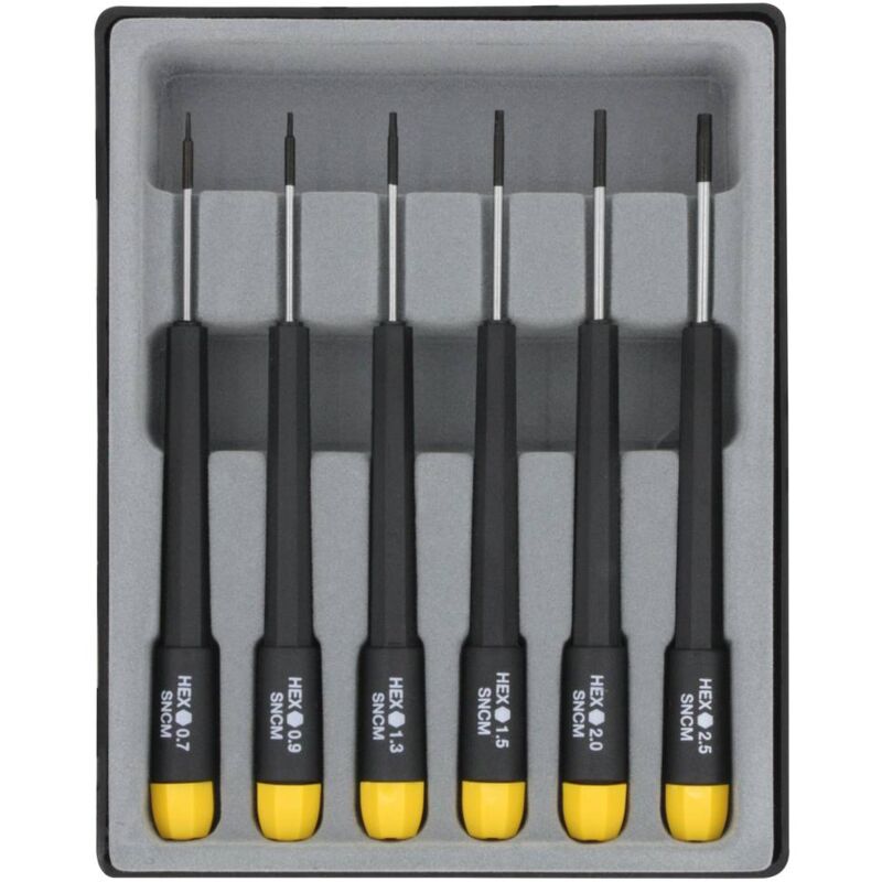 foto del prodotto kit cacciaviti elettronica e meccanica di precisione 6 parti donau elektronik brugola interna