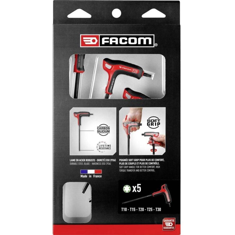 foto del prodotto kit cacciaviti officina e meccanica 5 parti facom esalobo interno tx 