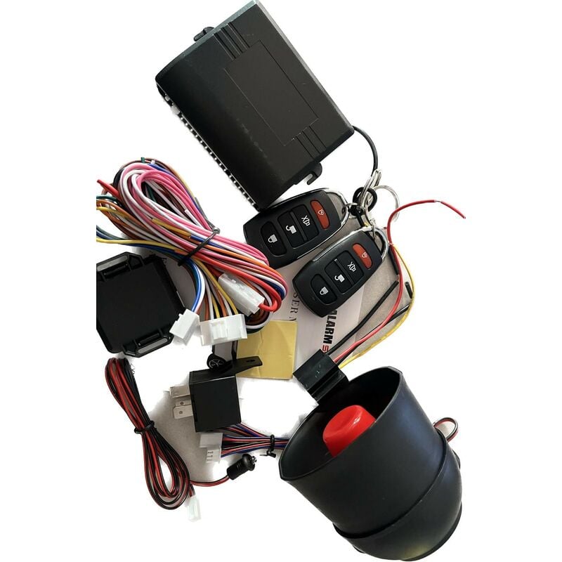 foto del prodotto kit car alarm system allarme antifurto completo universale per auto camper