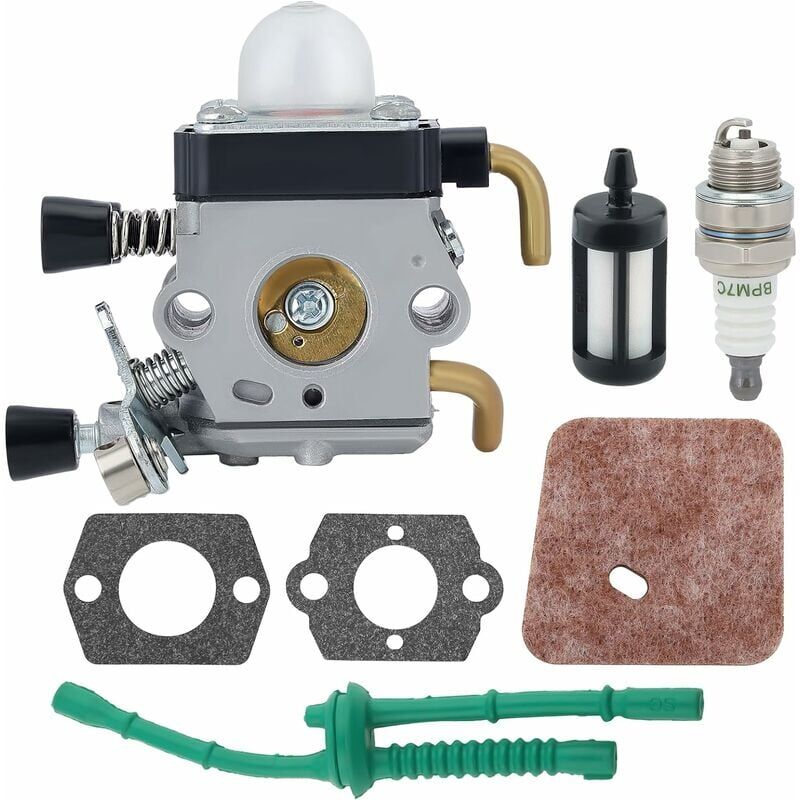foto del prodotto kit carburatore, compatibile con stihl fs55 fs55r fs55rc fs38 km55 hl45 km55r, parti e accessori motore, kit di sostituzione tubo carburante, filtro