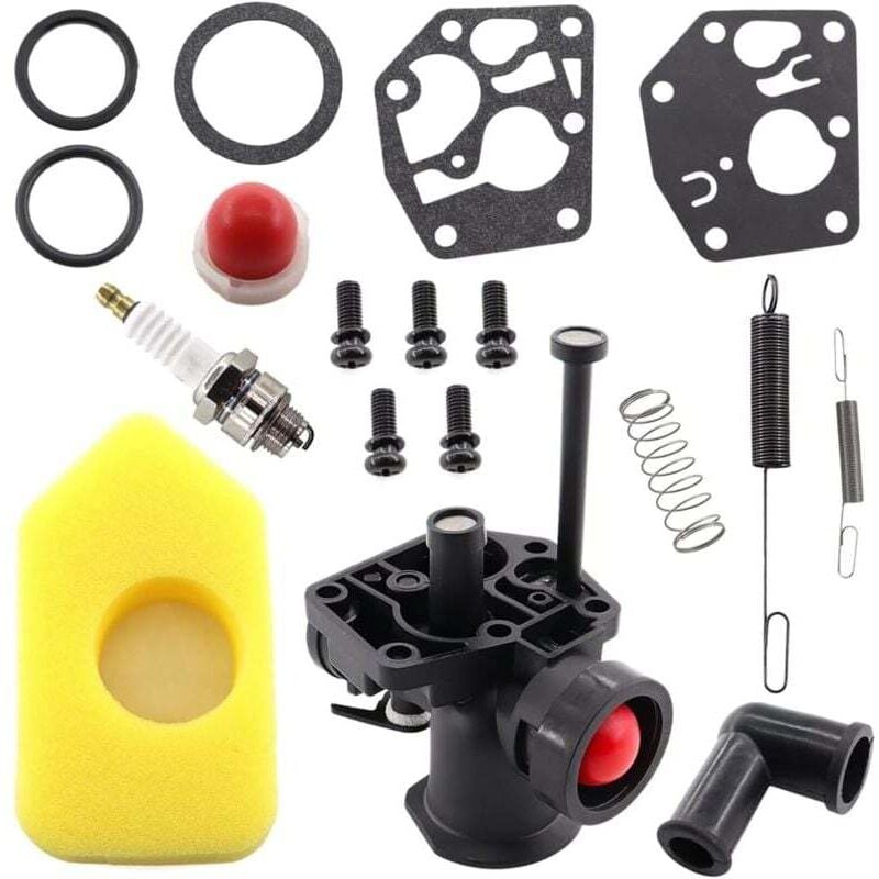 foto del prodotto kit carburatore di alta qualità per briggs &amp; stratton briggs &amp; stratton 499809 498809a 494406 e filtro aria 698369 molla regolatore 691859 692211 diaframma 795083 495770
