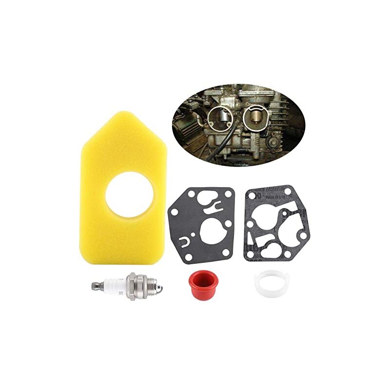 foto del prodotto kit carburatore, filtro aria con guarnizione a membrana e candela per molti piccoli motori zoternen