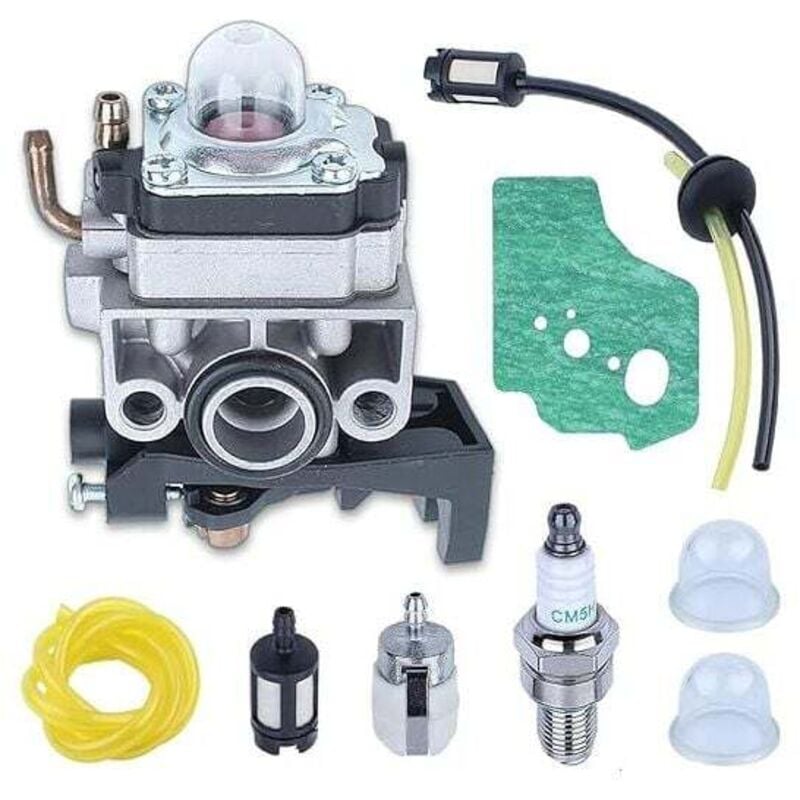 foto del prodotto kit carburatore per motore honda gx25 gx35 fg110 hht35 hht25, carburatore + guarnizione + filtro + tubo carburante + filtro aria + candela + lampadina 9 in 1 parti di ricambio