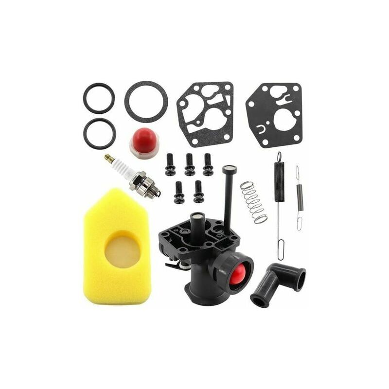 foto del prodotto kit carburatore per tosaerba briggs stratton 499809 498809a 494406 e filtro dell aria 698369 molla regolatore 691859 692211 membrana 795083 495770