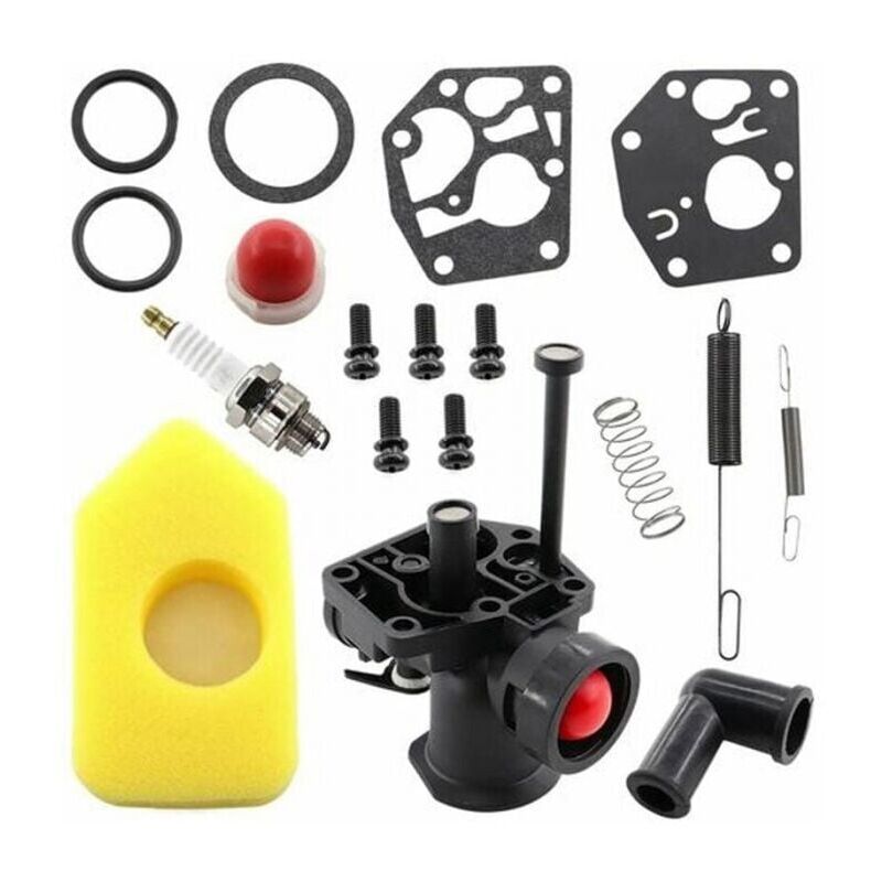 foto del prodotto kit carburatore tosaerba 499809 498809a 494406 e filtro aria 698369 molla regolatore 691859 692211 membrana 795083 495770 ymyny