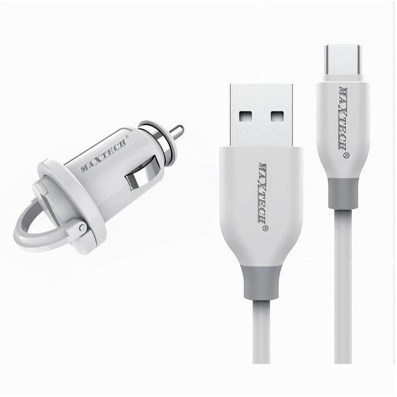 foto del prodotto kit caricabatteria auto 5v-2.1a cavo type-c usb 1mt ricarica 10w ma-tc02 - - maxtech