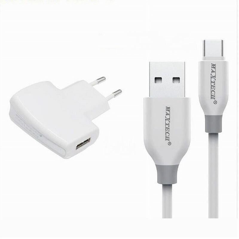 foto del prodotto kit caricabatterie caricatore ricambio 10w cavo type-c 2.1a 1mt ca-s037 - - maxtech