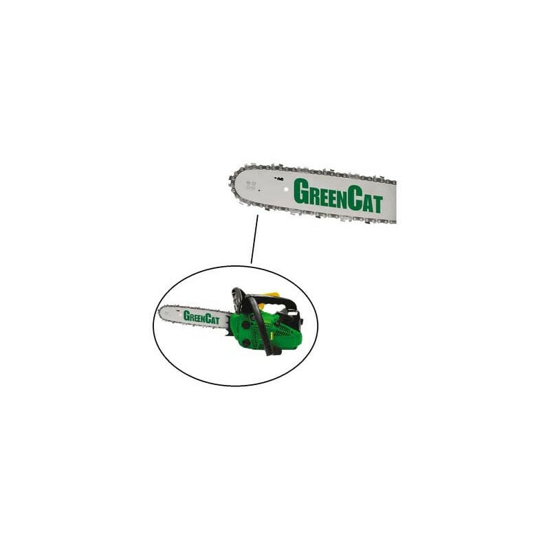 foto del prodotto kit carving barra catena pignone ricambi per motosega greencat gc25