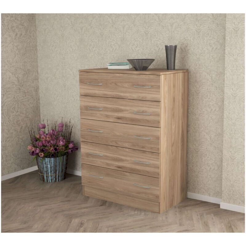 foto del prodotto kit cassettiera 5 cassetti 80x45x111 cm rovere