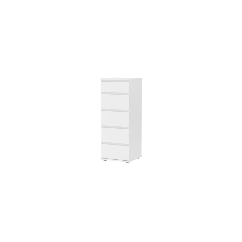 foto del prodotto kit cassettiera cassettone 5 cassetti nova cm. 40x40x105h bianco o rovere