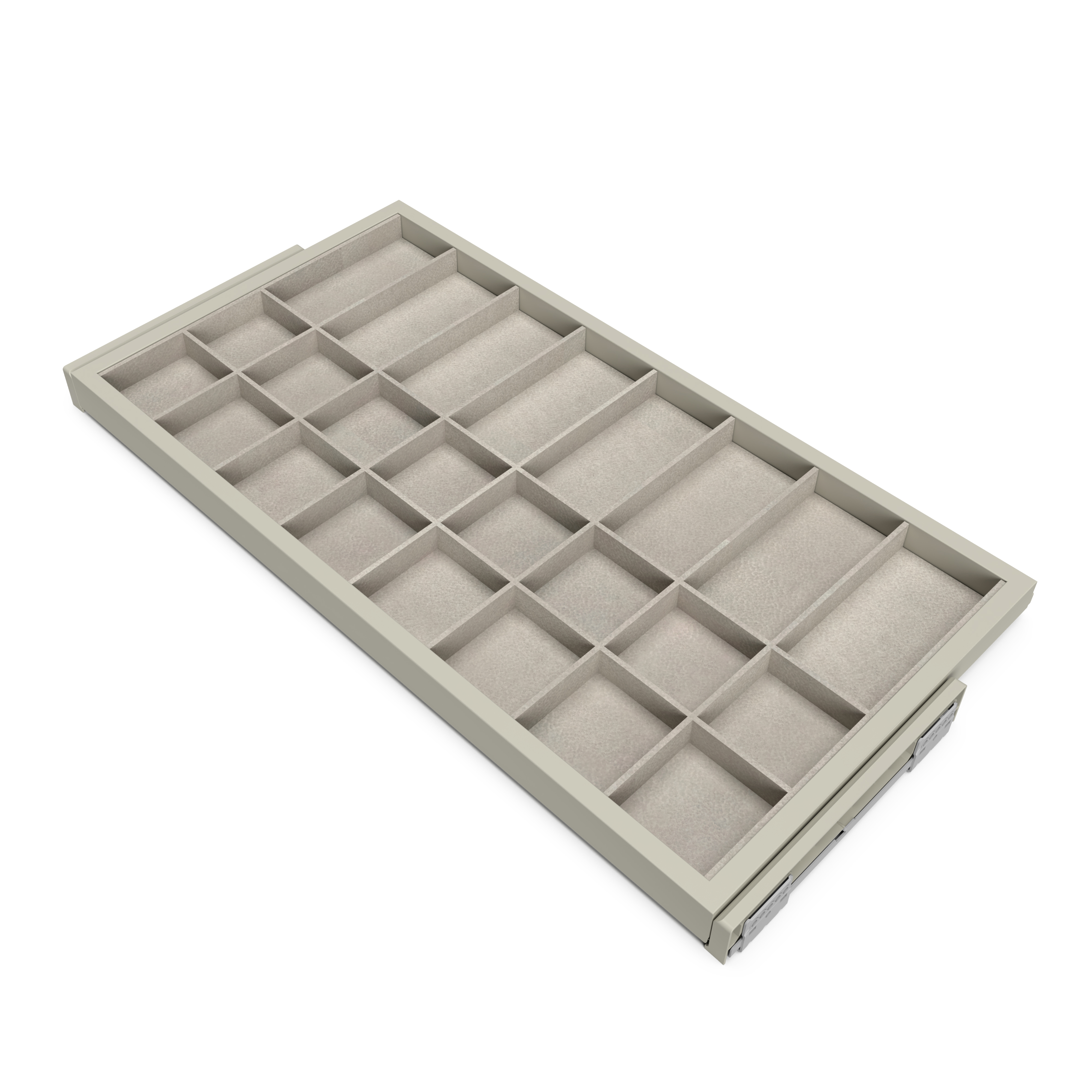 foto del prodotto kit cassetto organizzatore e telaio per armadio 900 mm in alluminio e plastica emuca grigio pietra