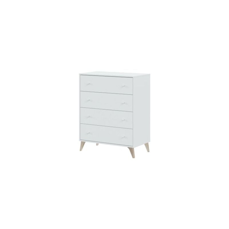 foto del prodotto kit cassettone cassettiera como 4 cassetti bianco nordico 77,5x40x95h cm mobile