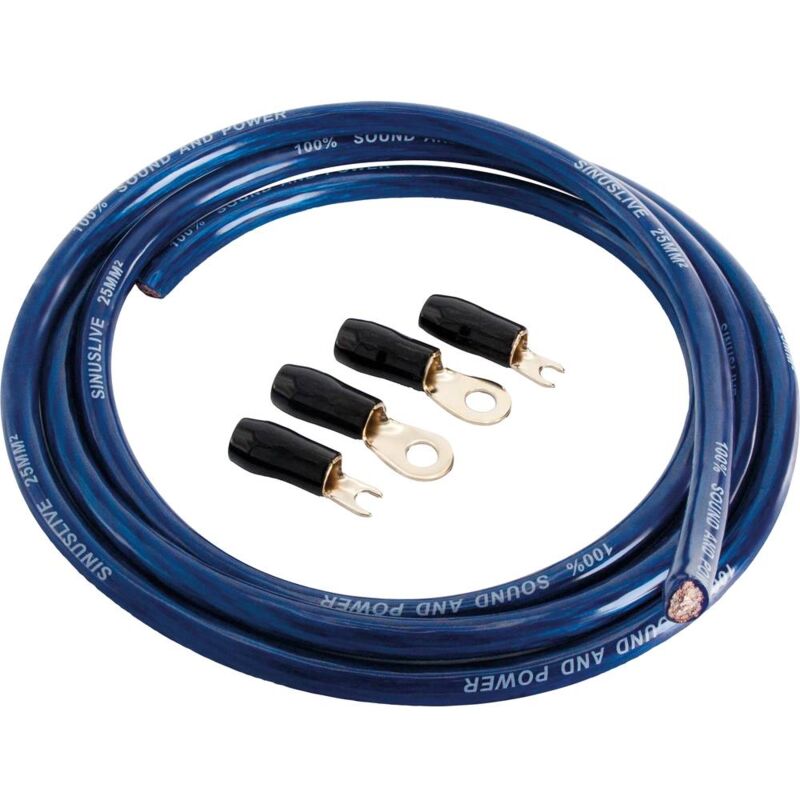 foto del prodotto kit cavo corrente hifi per auto 25 mm placcato oro sinuslive
