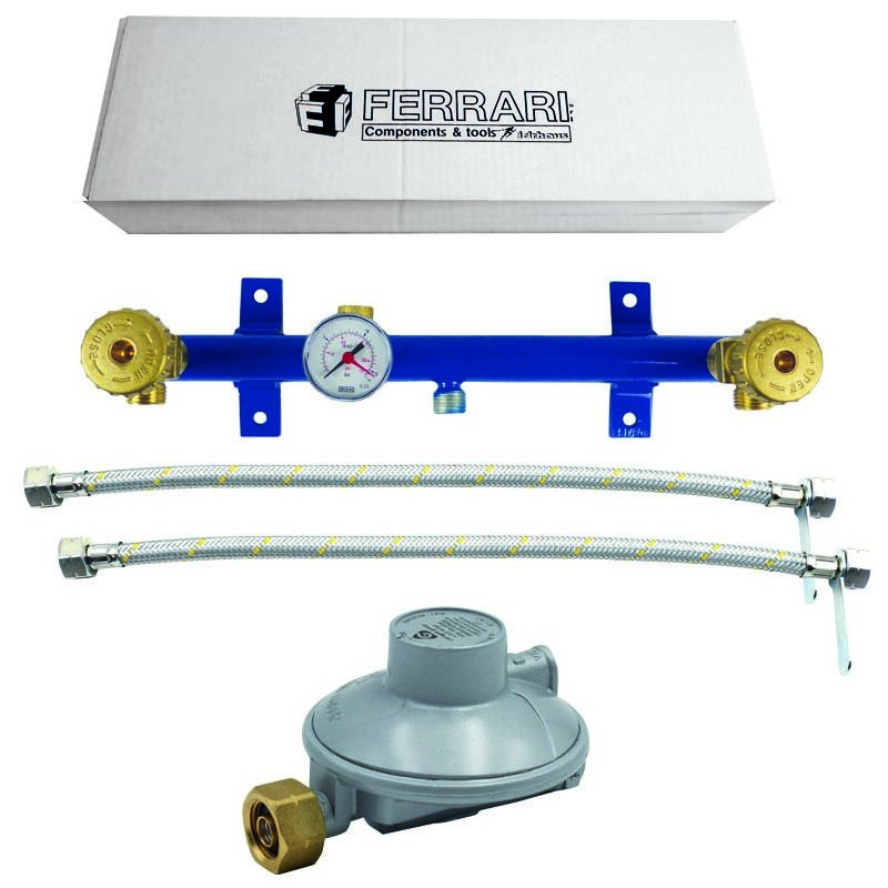 foto del prodotto kit centralina con valvola e manometro centralina 2 att. c val. man 2 flessib. reg.010862 reg.7kg h