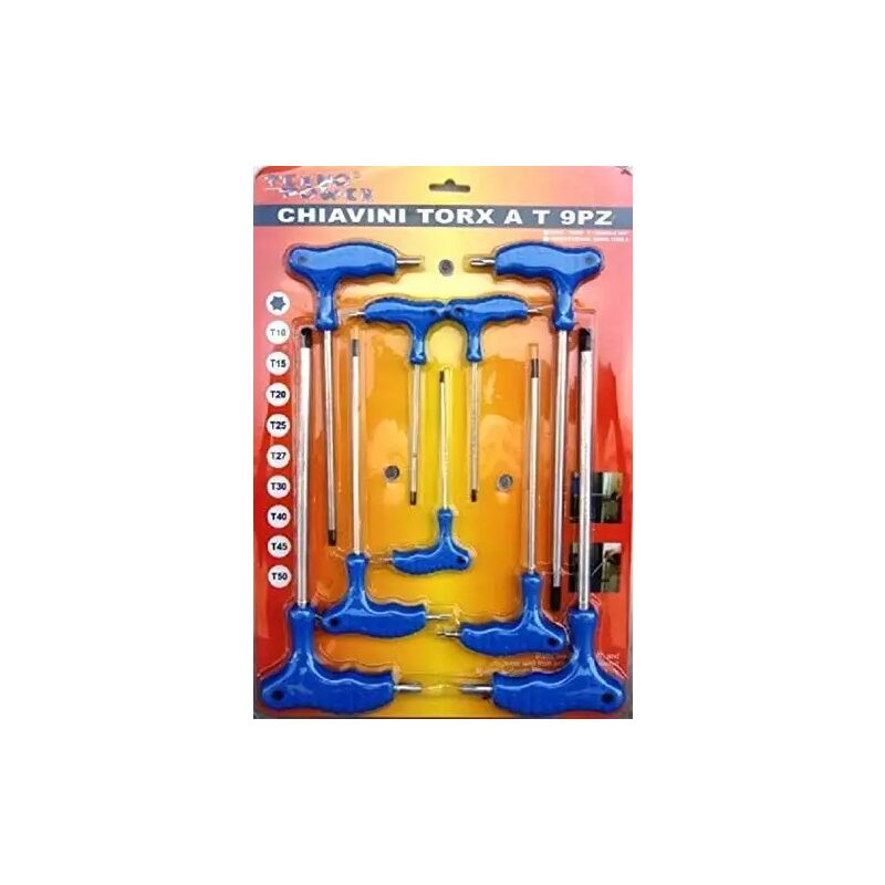 immagine 0 del prodotto kit chiavi chiavini torx a t set 9 pezzi con manico cromo vanadium