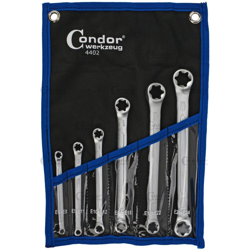 foto del prodotto kit chiavi poligonali doppie torx star chiave set 6pz e6 e24 condor