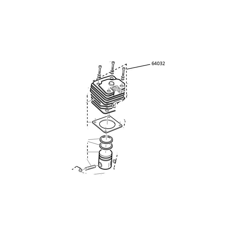 foto del prodotto kit cilindro e pistone motosega bg45 originale ama 64032