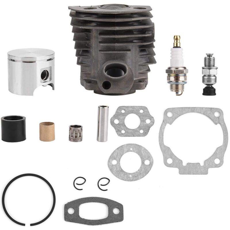 foto del prodotto kit cilindro pistone da 46 mm per motosega rancher 50, 51 e 55, kit cuscinetto cilindro pistone haofy con guarnizione, parti motore, ricambi per
