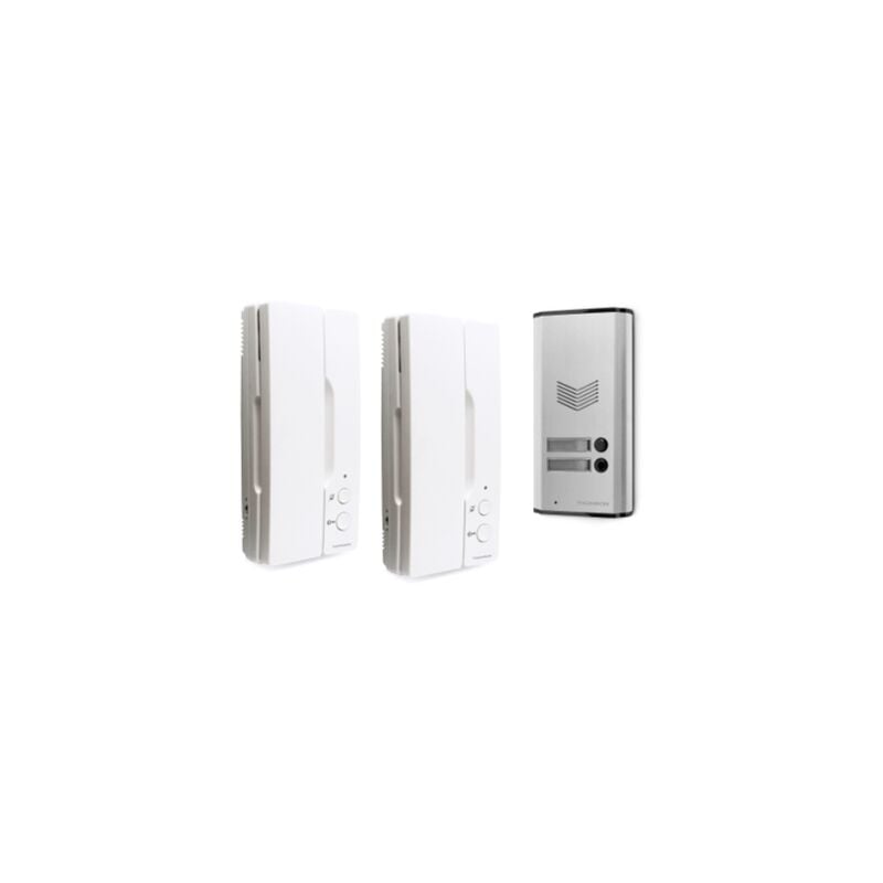 foto del prodotto kit citofonico con citofono audio per due abitazioni a 2 fili multi home thomson 512282
