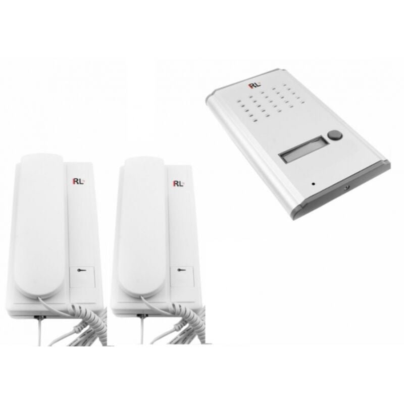 foto del prodotto kit citofono bifamiliare completo di posto esterno ed interno 2 4 fili apriporta cancello