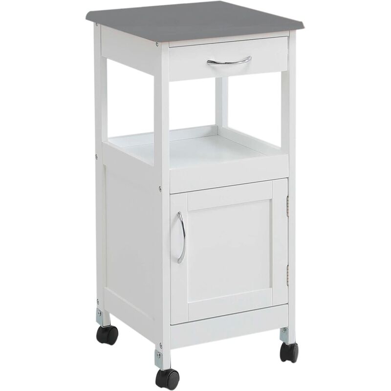 foto del prodotto kit closet carro de cocina con 1 puerta y un caj n carrello cucina con 1 anta e 1 cassetto, acciaio inossidabile legno massello, inox bianco, sencillo