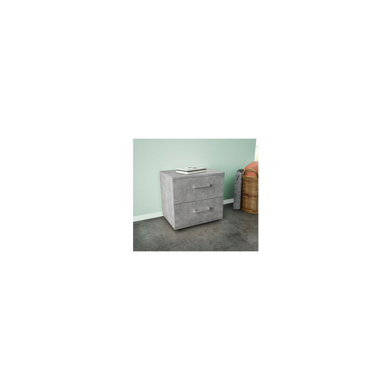 foto del prodotto kit comodino 2 cassetti 48x36x41 cm cemento ch.k4298