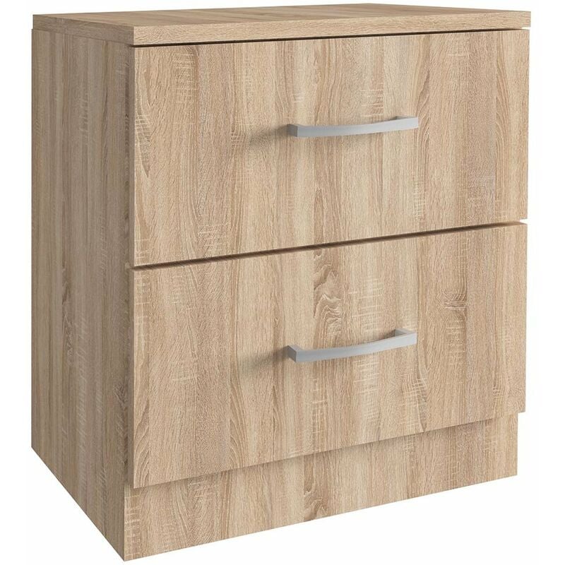 foto del prodotto kit comodino 2 cassetti cm. 45x34x47h rovere o rovere bianco