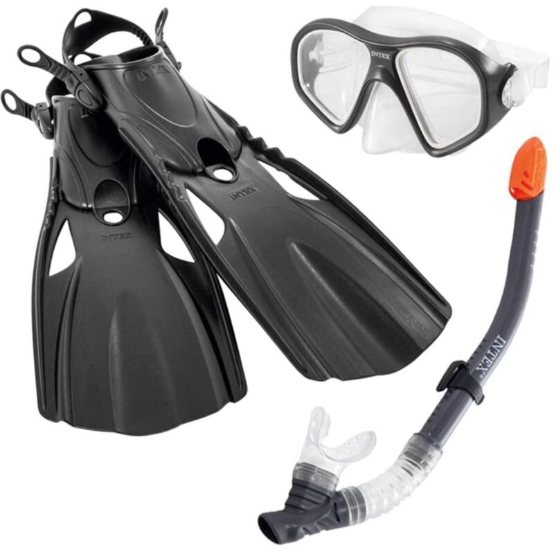foto del prodotto kit completo pinne maschera e boccaglio da sub adulti per immersioni e snorkeling giallo