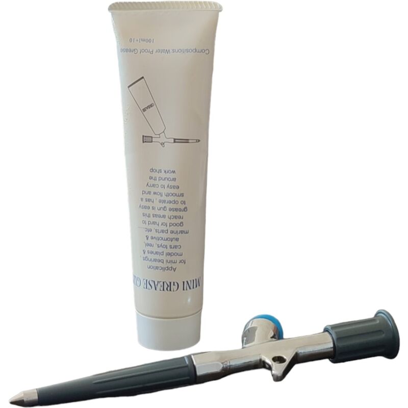 foto del prodotto kit completo pistola innietta grasso flacone 100ml vari utilizzi ingrassare