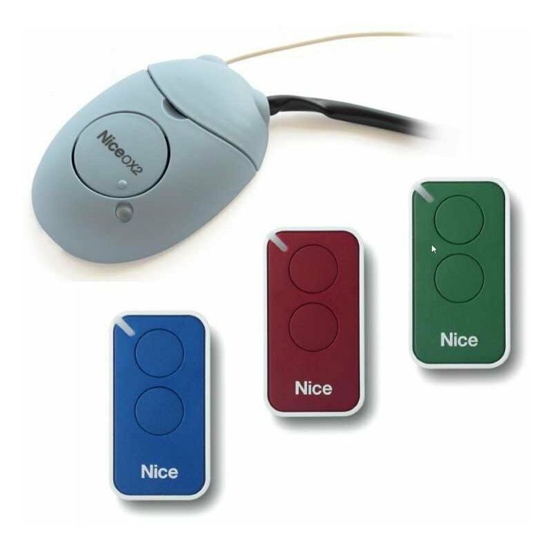 foto del prodotto kit composto da 3 telecomandi inti a 2 canali e di 1 ricevitore ox2 intikit