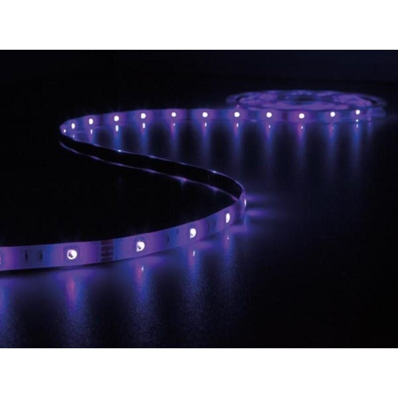 foto del prodotto kit con striscia led flessibile sound controller e alimentatore rgb 150 led 5 m 12 vdc