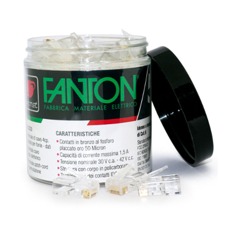 foto del prodotto kit confezione plug fanton rj45 utp cat.6 copriplug rj45 23727b