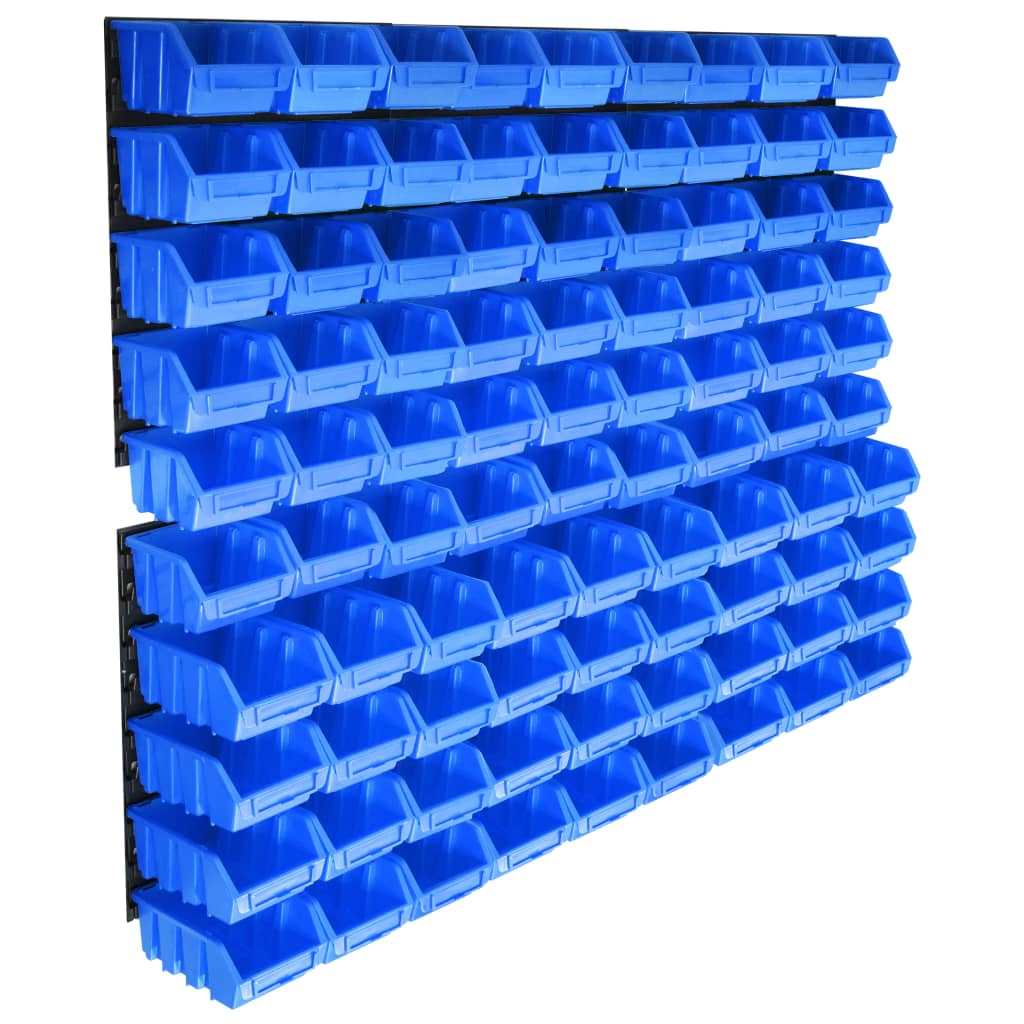 foto del prodotto kit contenitore portaoggetti con pannelli a muro 96 pezzi blu 02 0003842