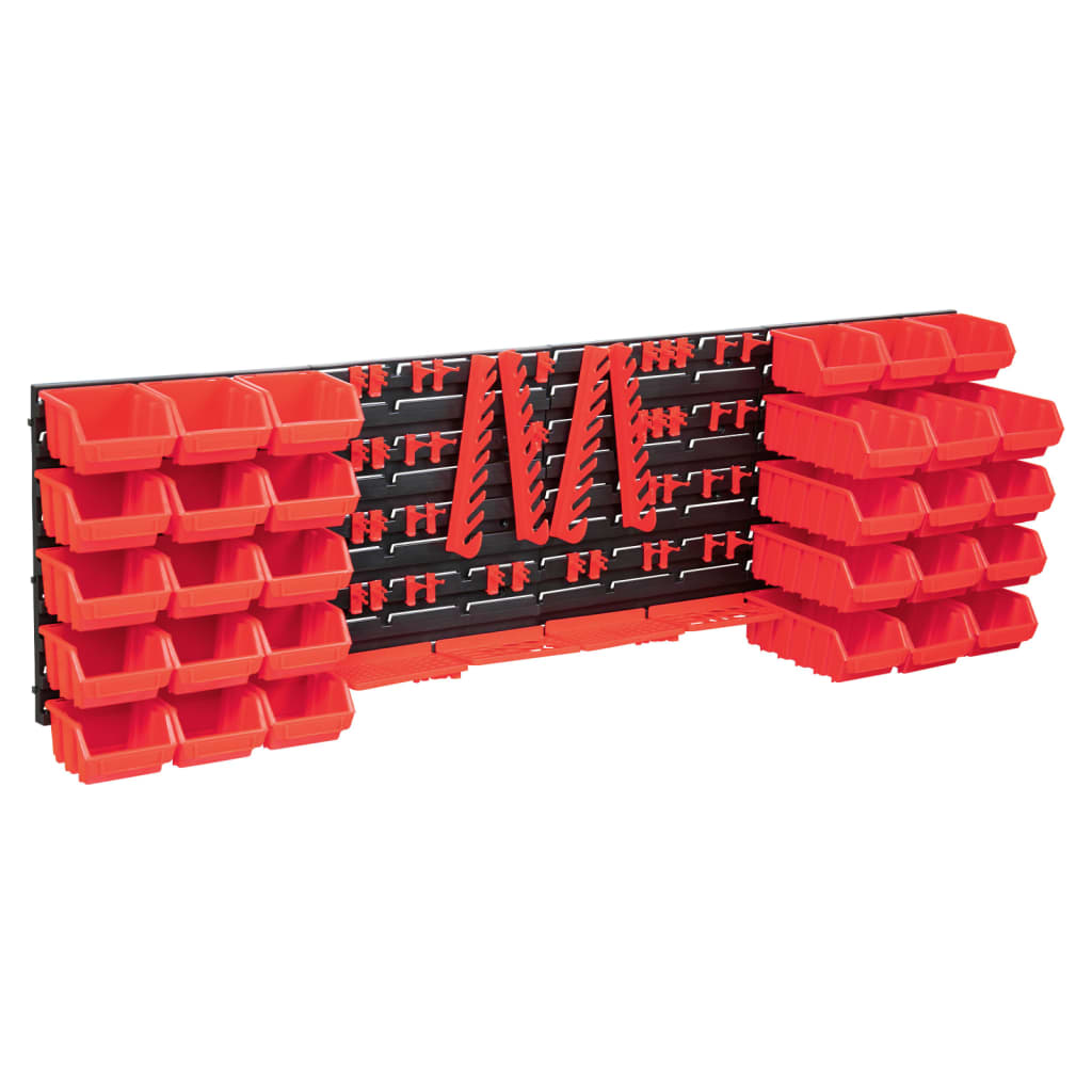 foto del prodotto kit contenitori 80 pz con pannelli a parete rosso e nero