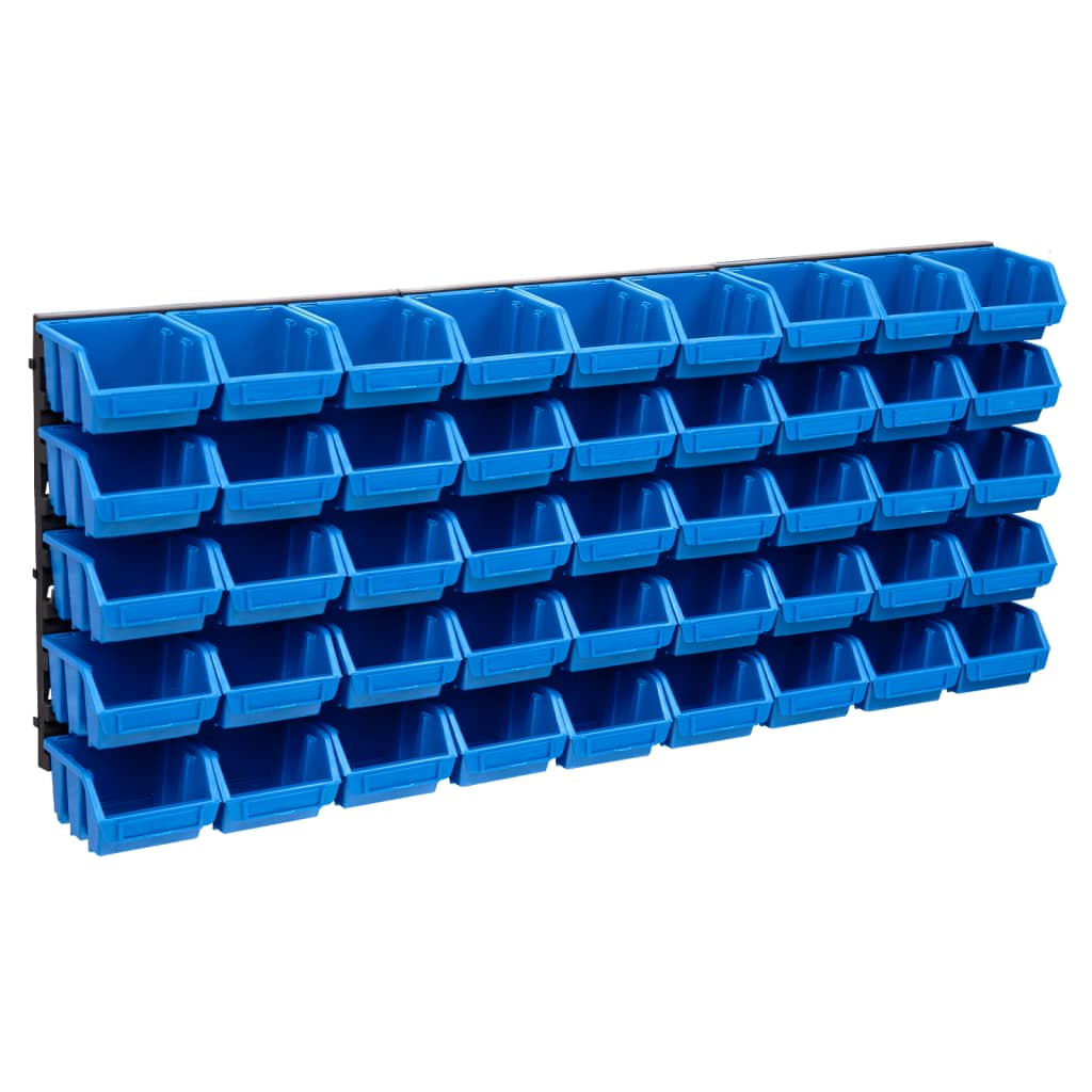 foto del prodotto kit contenitori portaoggetti e pannelli murali 48 pezzi blu e nero 020003851