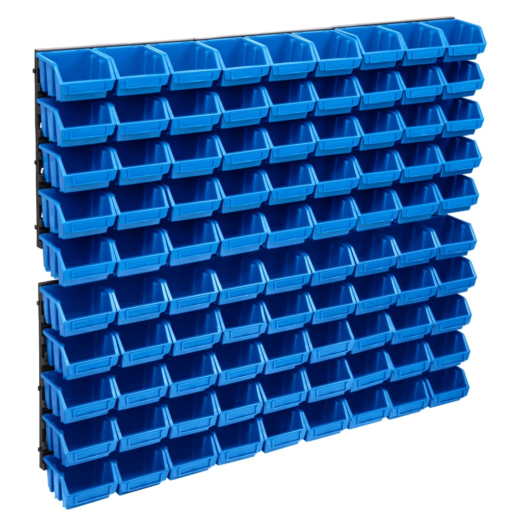 foto del prodotto kit contenitori portaoggetti e pannelli murali 96 pezzi blu e nero 02 0003853