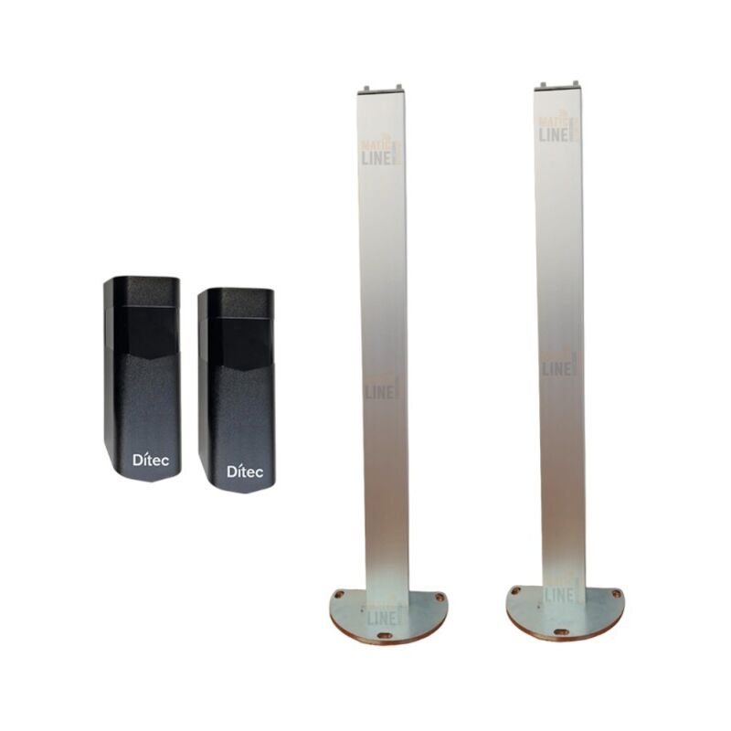 foto del prodotto kit coppia colonnine in alluminio lincb altezza 50cm con fotocellule lin2 incluse ditec