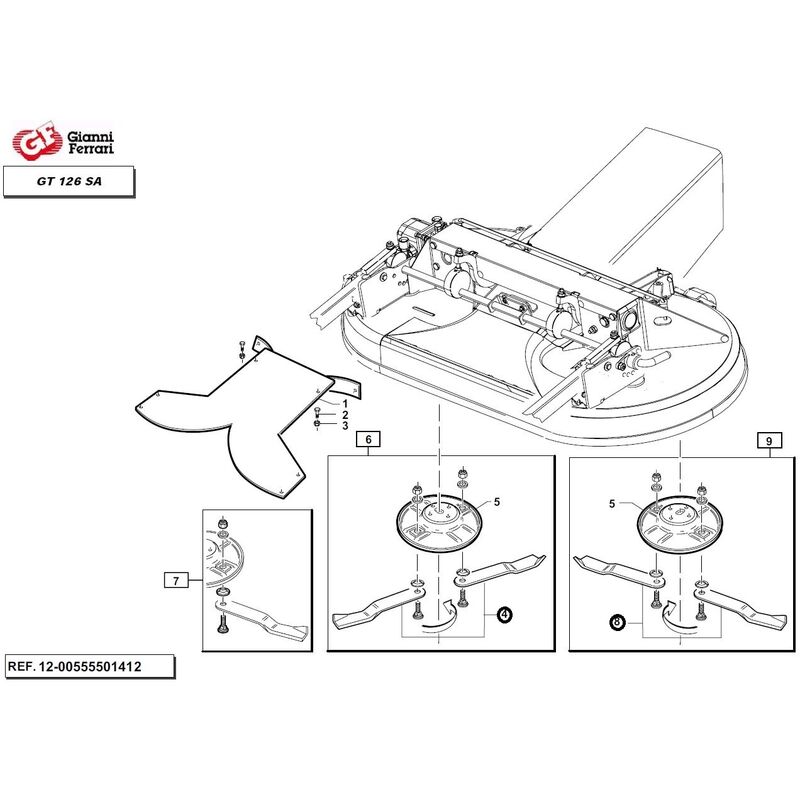 foto del prodotto kit coppia lama mulching destra coppia lama mulching sinistra gianni ferrari