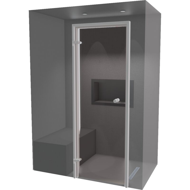 foto del prodotto kit costruzione cabina hammam da piastrellare 150 x 90 con generatore di vapore