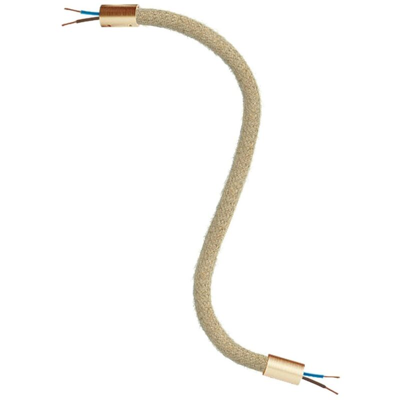 foto del prodotto kit creative flex tubo flessibile di estensione rivestito in juta rn06 neutro con terminali metallici 30 cm bronzo satinato