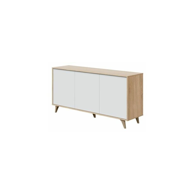 foto del prodotto kit credenza 3a cm 154x40x75h rovere bianco