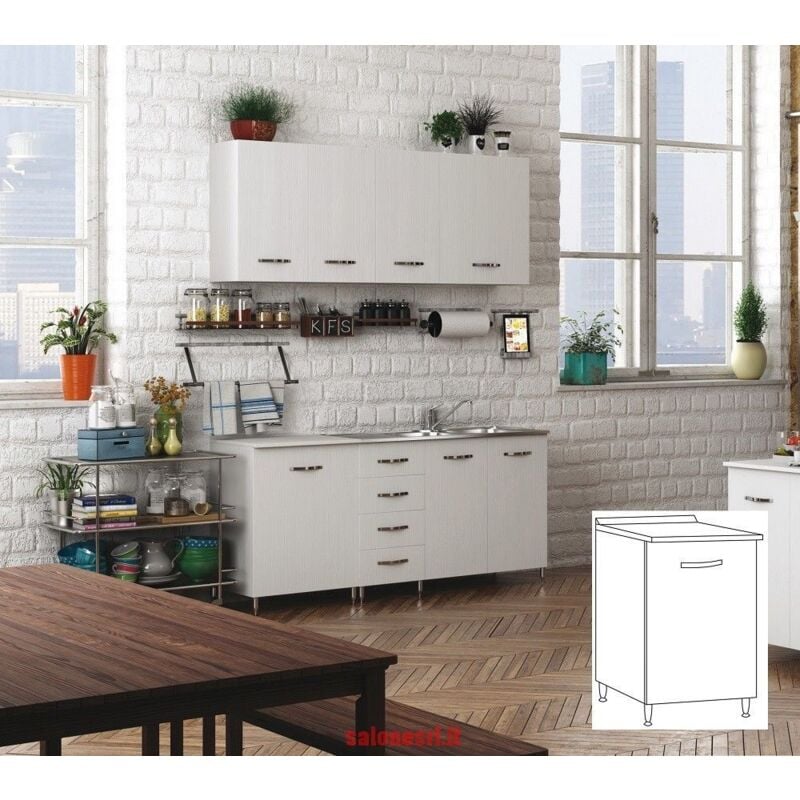 foto del prodotto kit cucina base 1 anta cm. 40x50x85h bianco