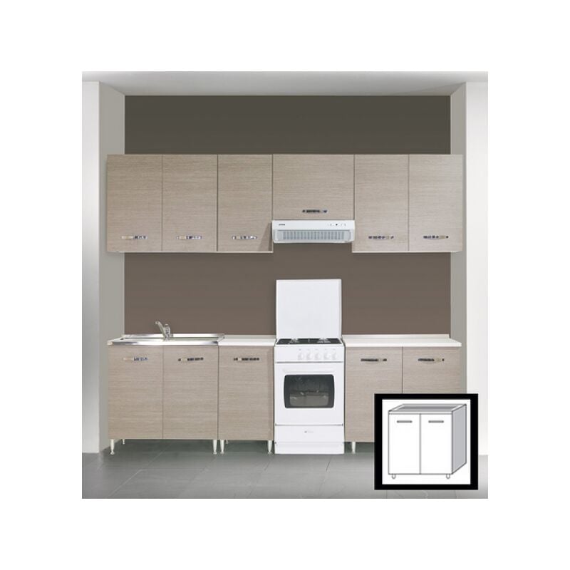 foto del prodotto kit cucina mobile base senza lavello 2 ante cm. 80x50x85h olmo