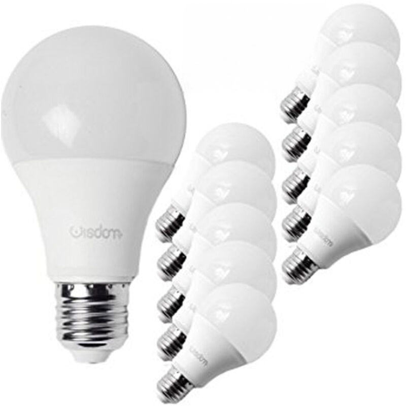 foto del prodotto kit da 10 lampadine led e27 da 12w luce bianco freddo caldo classe a bianco freddo trade shop traesio